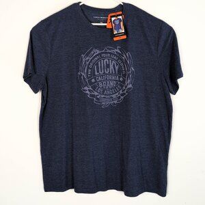 NWT Men's Lucky Brand T-Shirt Size 2XL Blue Navy Graphic Tee